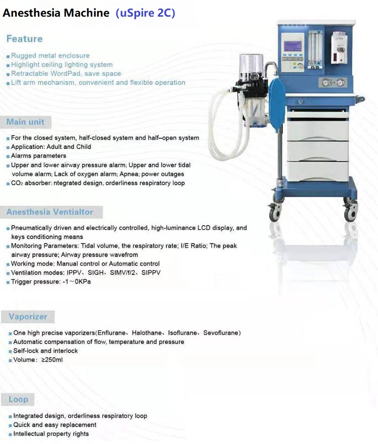 anestēzijas iekārtas sastāvdaļas