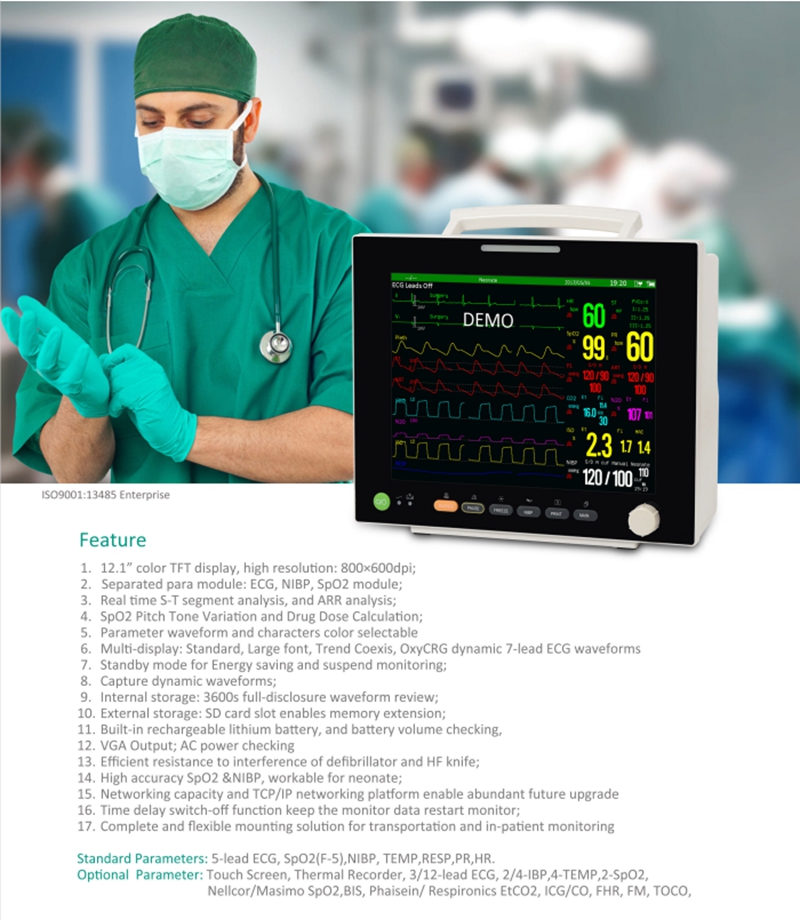 parâmetros de monitoramento do paciente