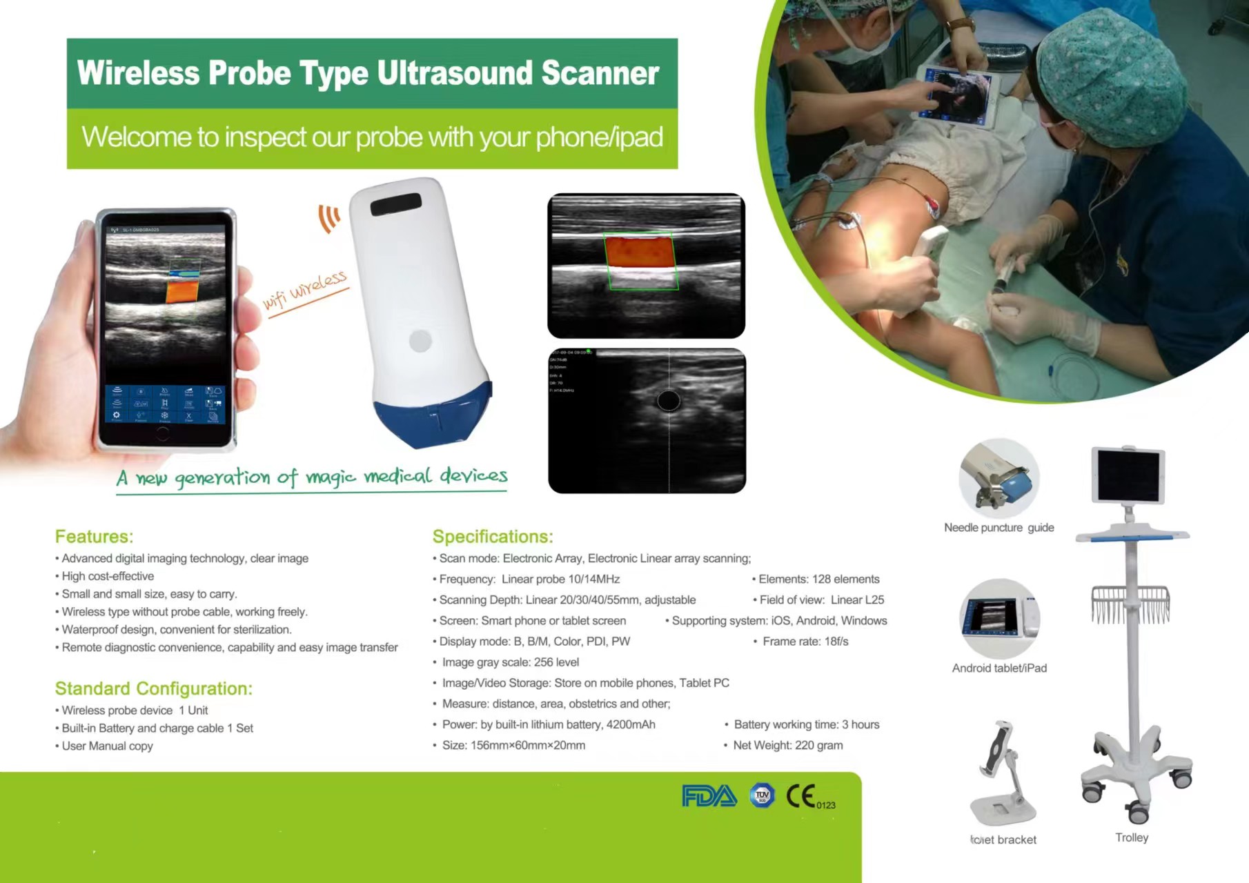 scanner à ultrasuoni portatile wireless wifi